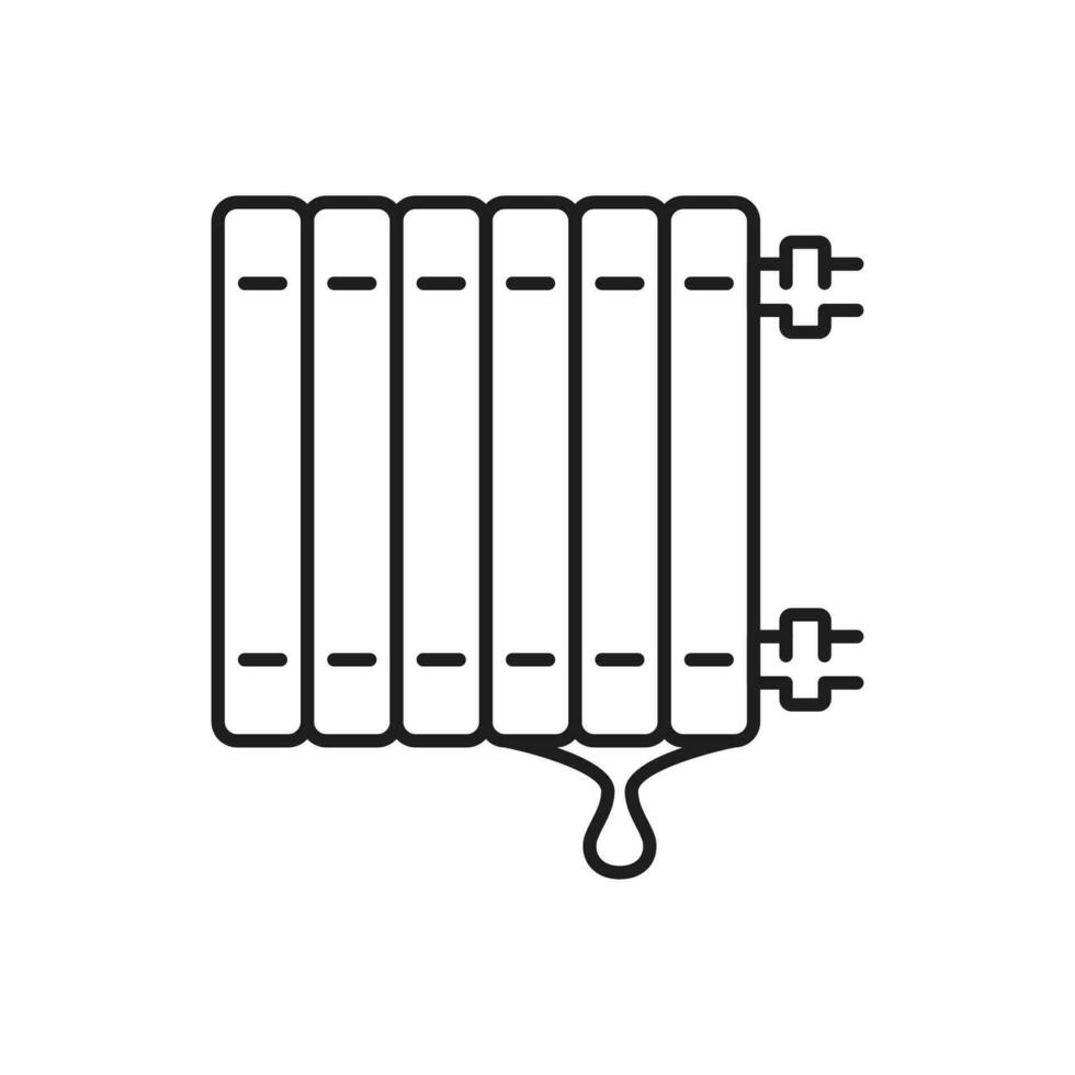 Plumbing service icon for heater radiator leakage vector
