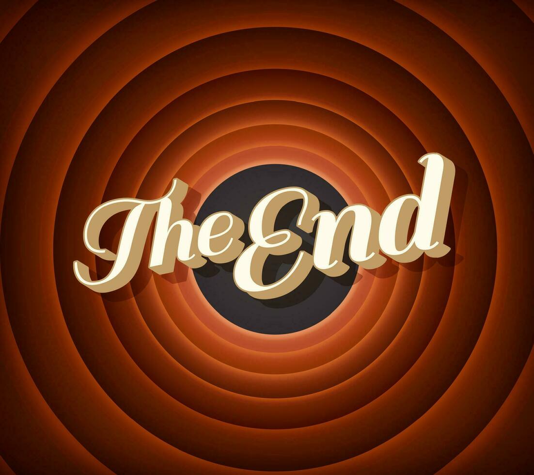 Movie cinema film end screen circle background vector