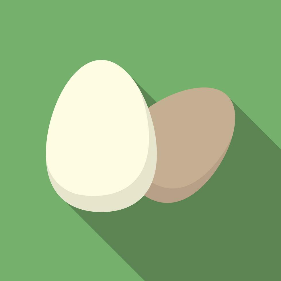 Egg Icon. Flat vector illustration on green background