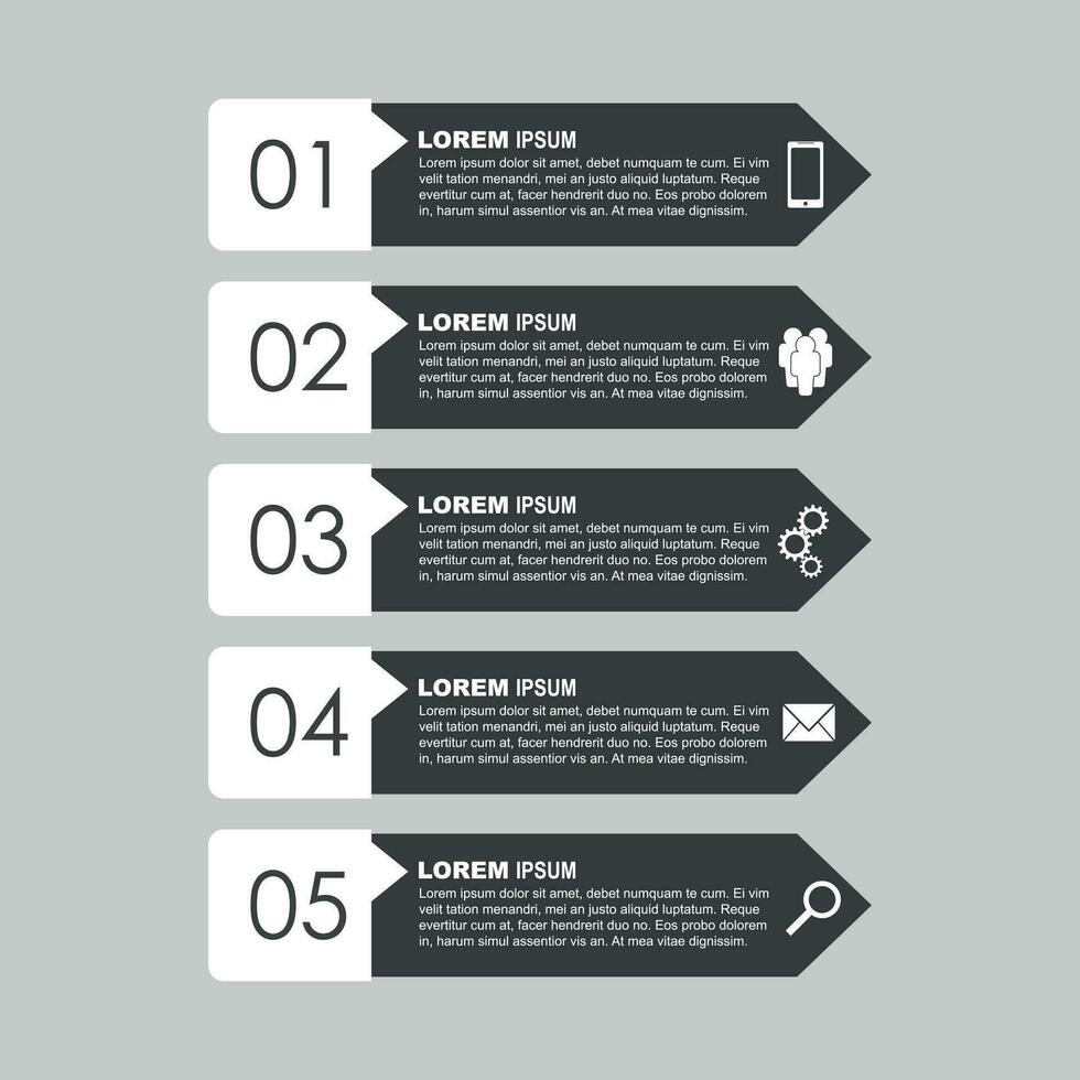 Infographic templates for business. Black and white flat vector illustration