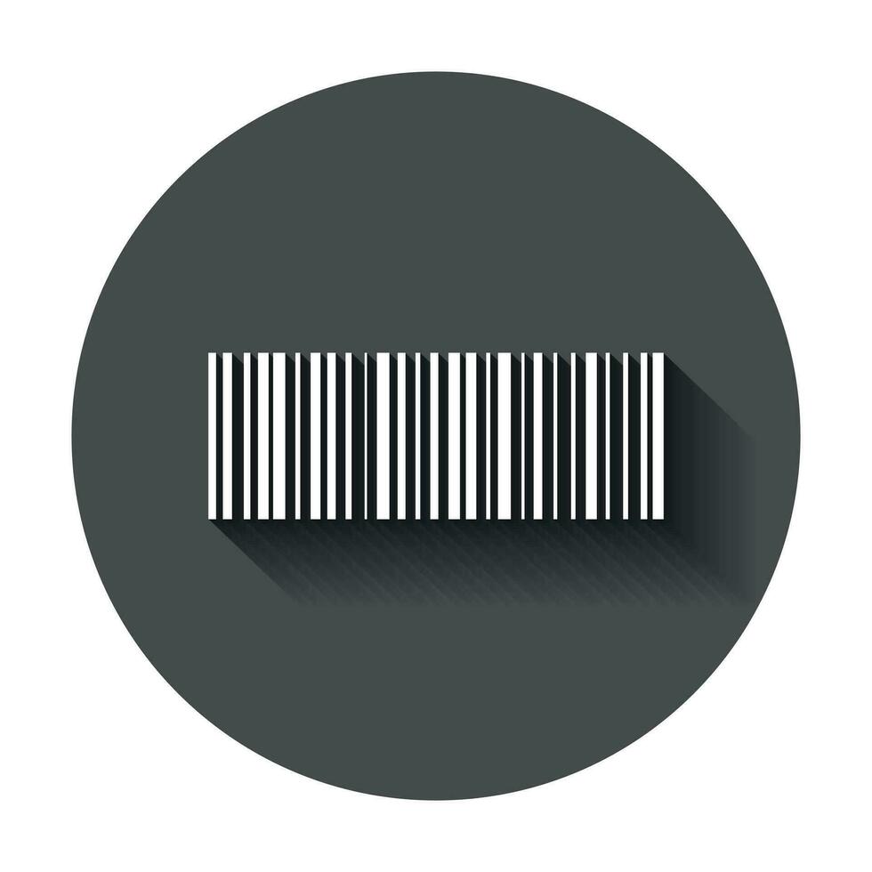 Barcode product distribution icon. Vector illustration with long shadow. Business concept barcode pictogram.