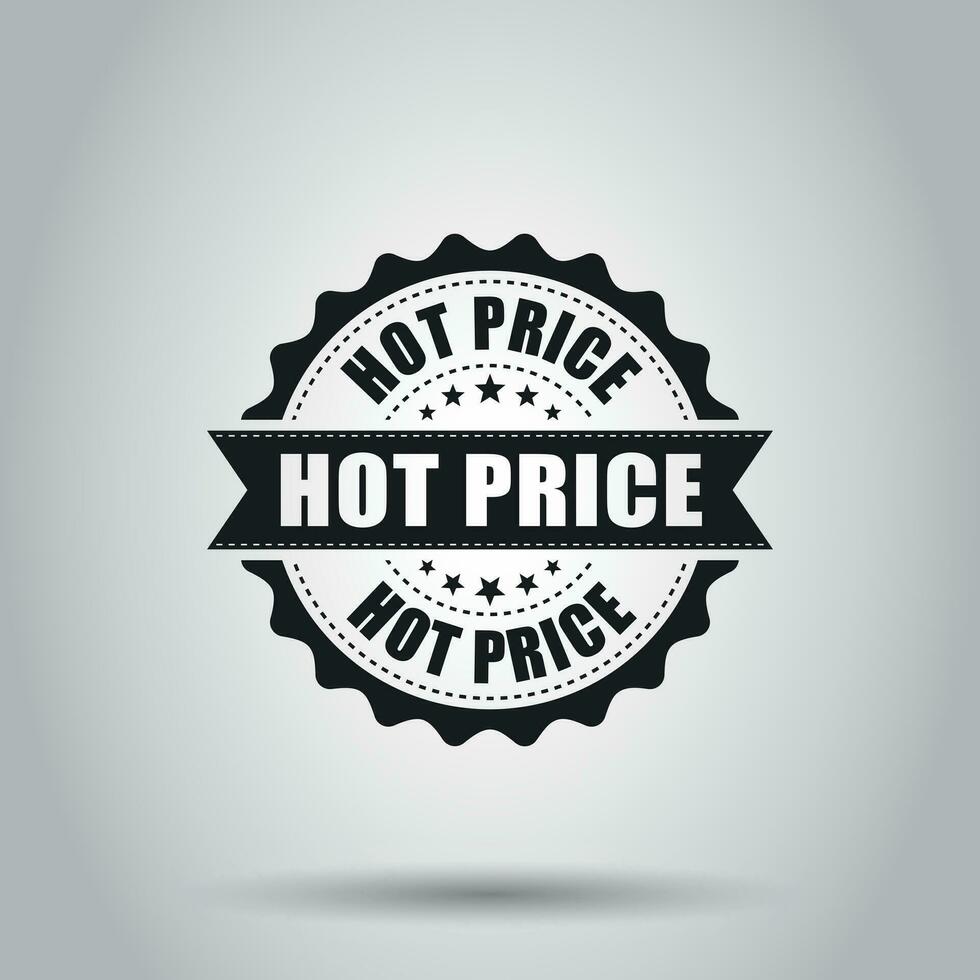 Hot price grunge rubber stamp. Vector illustration on white background. Business concept hot price stamp pictogram.