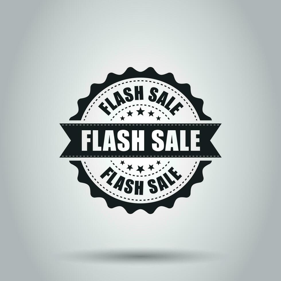 Flash sale grunge rubber stamp. Vector illustration on white background. Business concept sale discount stamp pictogram.