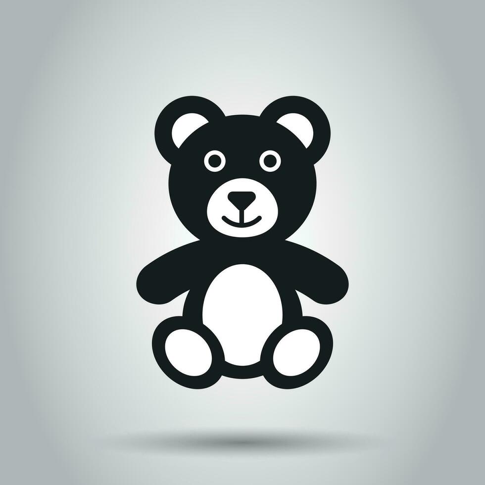 Teddy bear plush toy icon. Vector illustration. Business concept bear pictogram.