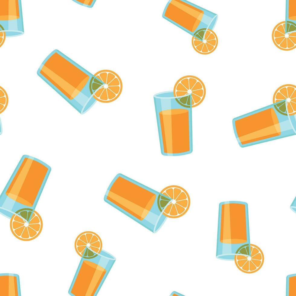 Orange fruit juice icon seamless pattern background. Business concept vector illustration. Orange citrus cocktail drink symbol pattern.