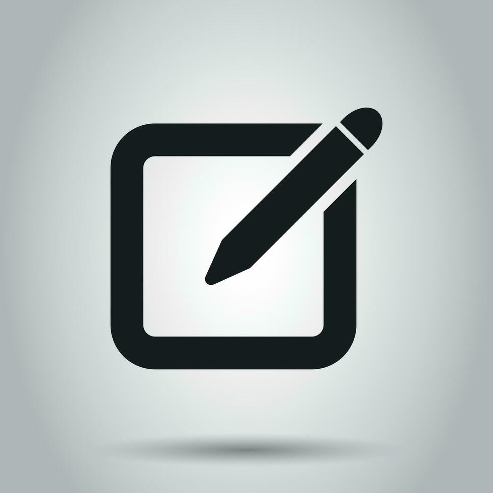 Notepad edit document with pencil icon. Vector illustration. Business concept note edit pictogram.