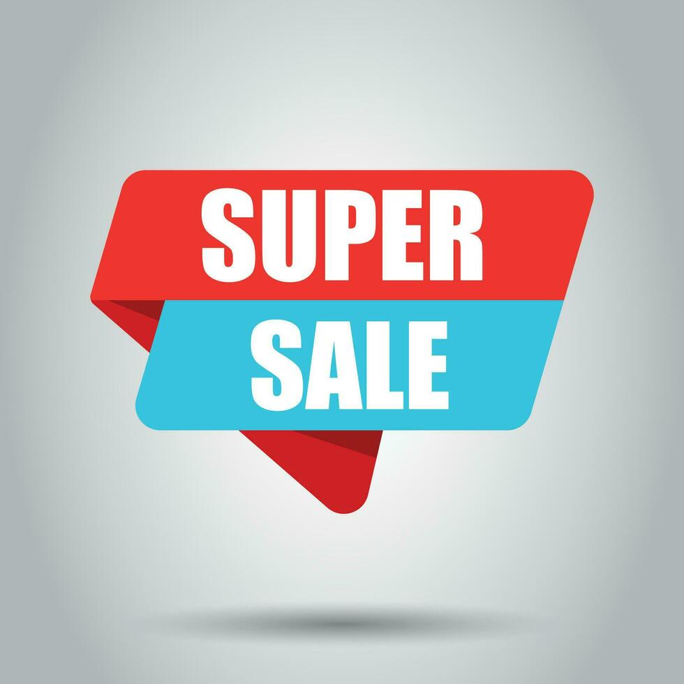 Super sale banner badge icon. Vector illustration. Business concept super sale pictogram.