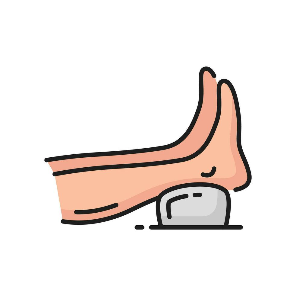 Put your feet up, varicose legs placed on pillow vector