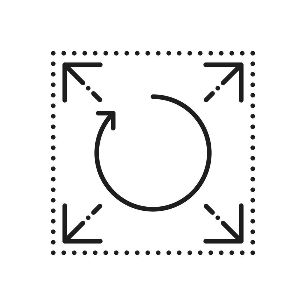 Arrow maximize and rotate icon, arrows expand vector