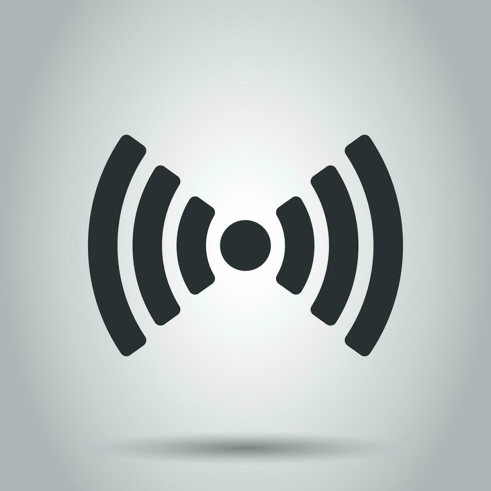 Wifi internet sign icon in flat style. Wi-fi wireless technology vector illustration on white background. Network wifi business concept.
