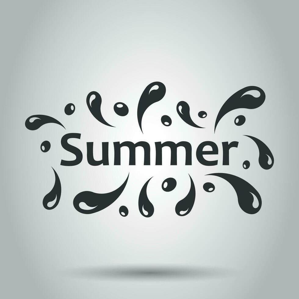 Summer splash spray vector icon in flat style. Summertime illustration on white background. Summer wave concept.