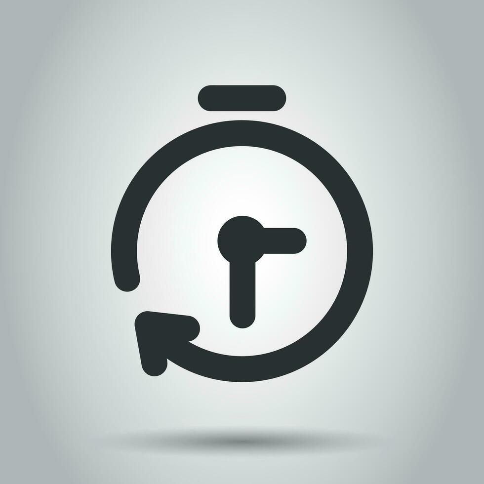 reloj Temporizador icono en plano estilo. hora alarma ilustración en blanco antecedentes. cronógrafo reloj negocio concepto. vector