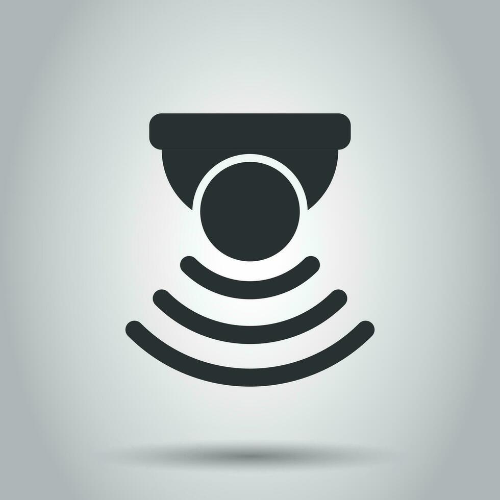 Motion sensor icon in flat style. Sensor waves vector illustration on white background. Security connection business concept.