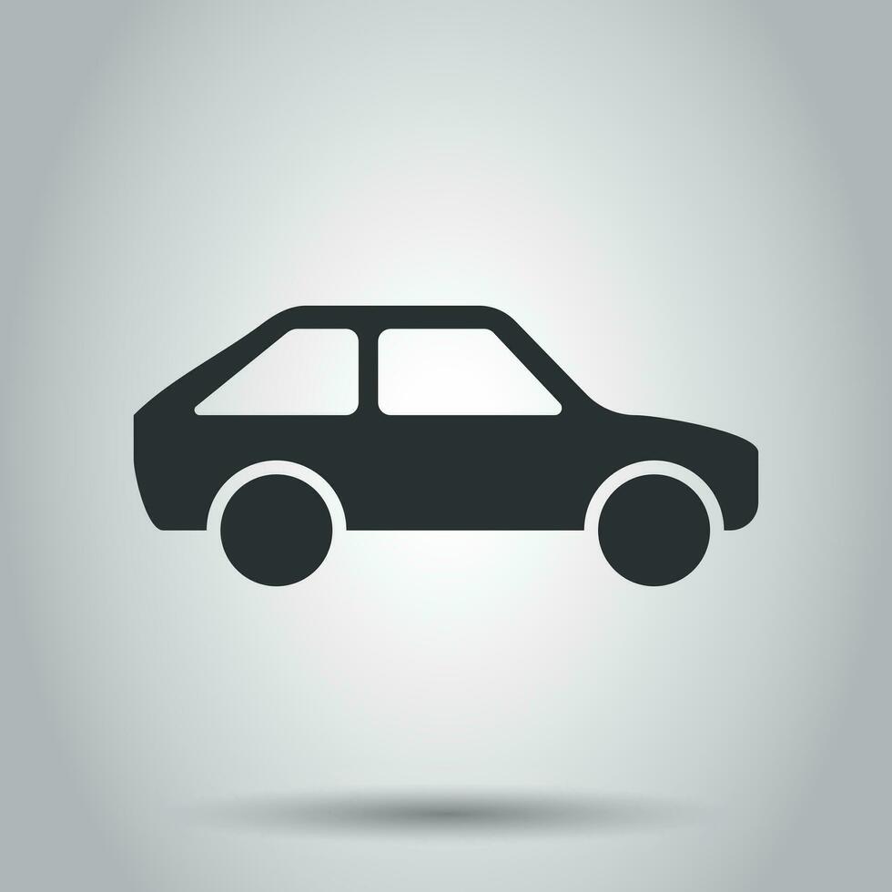 Car icon in flat style. Automobile car vector illustration on white background. Auto business concept.