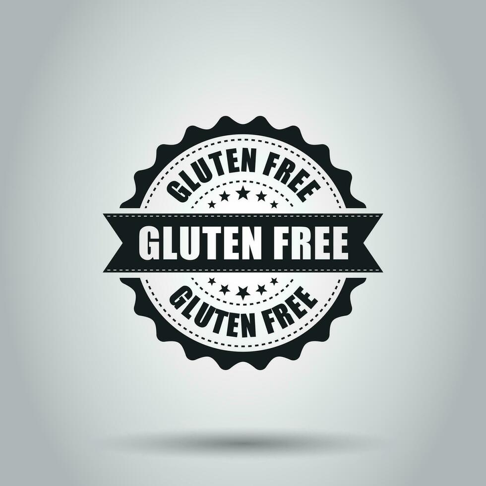 Gluten free grunge rubber stamp. Vector illustration on white background. Business concept no gluten healthy stamp pictogram.