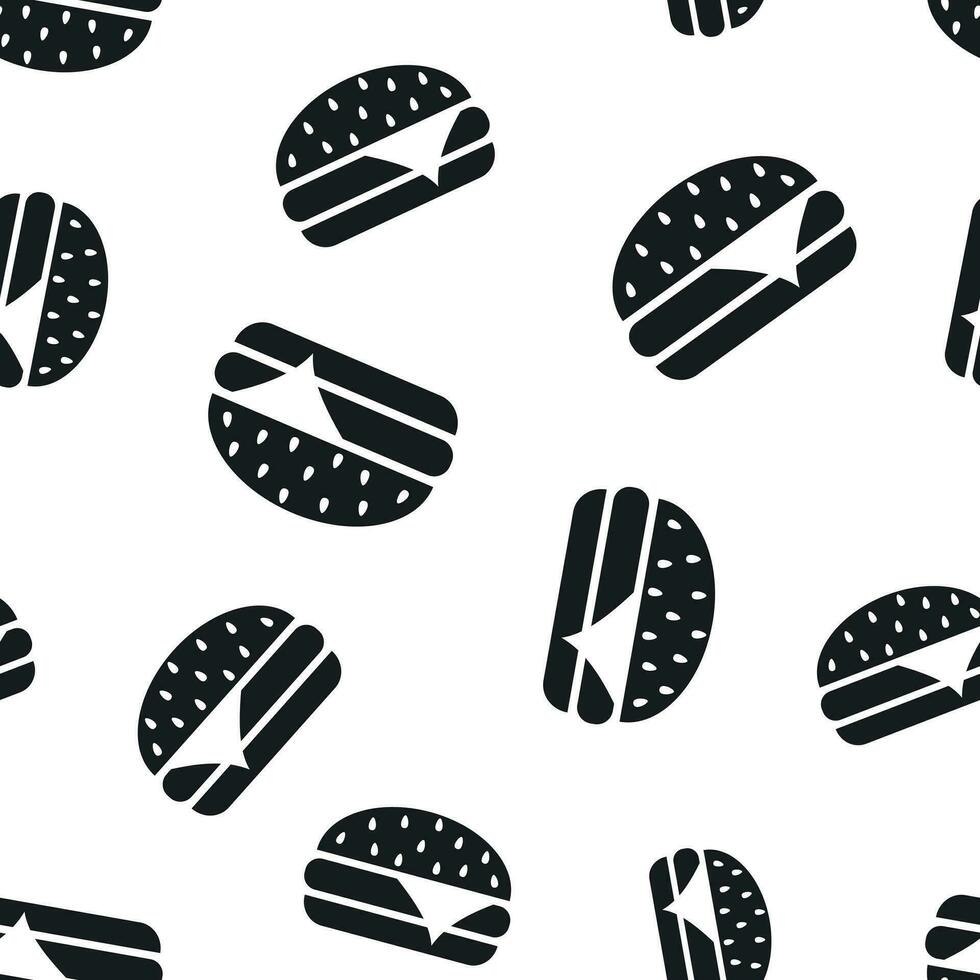 Burger fast food seamless pattern background. Business concept vector illustration. Hamburger symbol pattern.