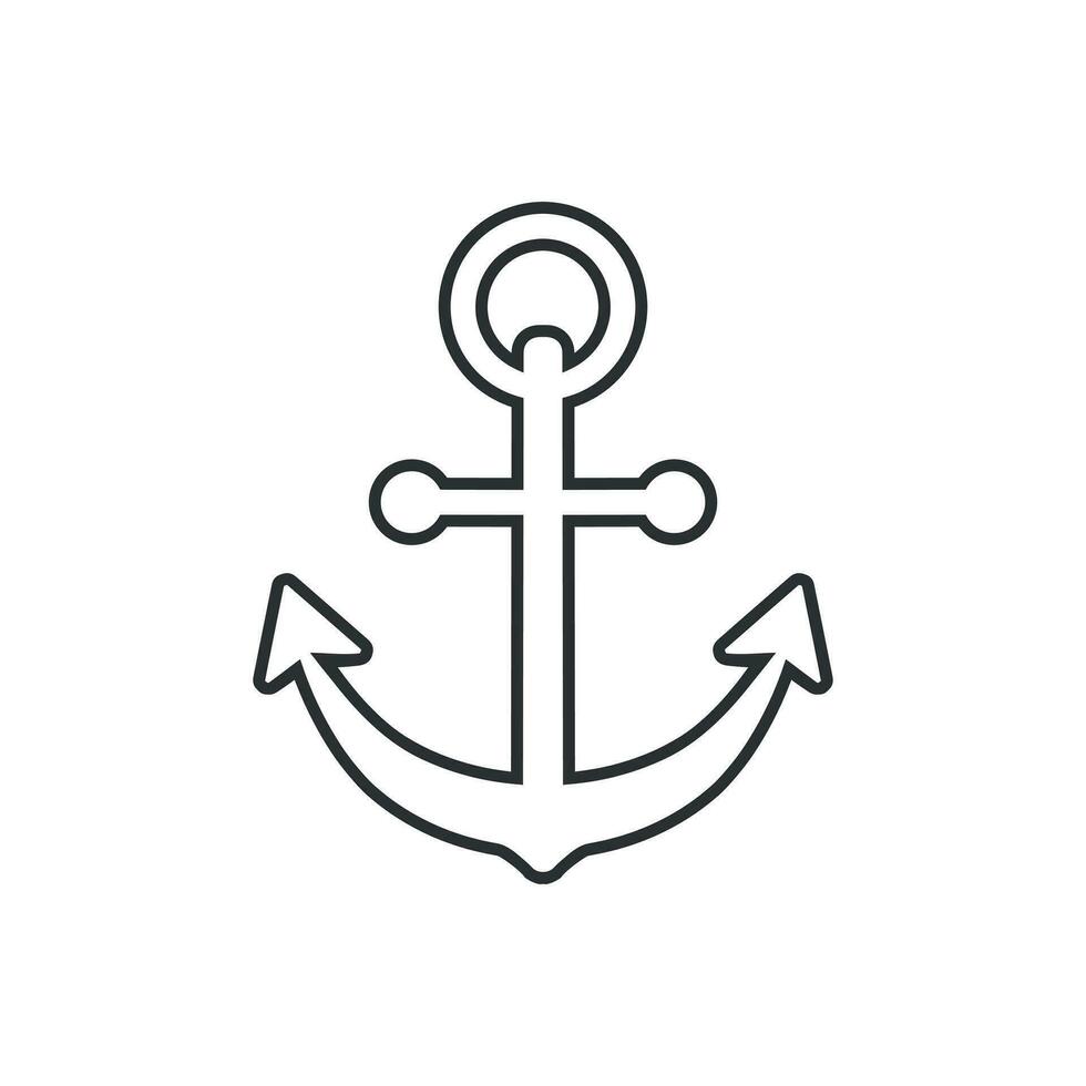 barco ancla firmar icono en plano estilo. marítimo equipo vector ilustración en blanco aislado antecedentes. mar seguridad negocio concepto.