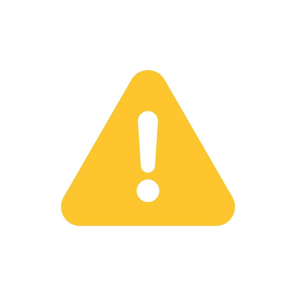 Exclamation mark icon in flat style. Danger alarm vector illustration on white isolated background. Caution risk business concept.