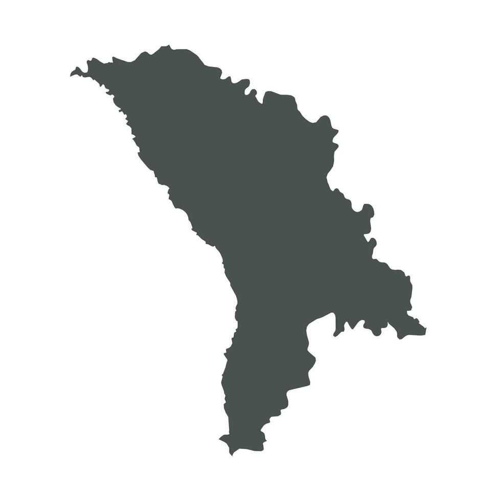 Moldavia vector mapa. negro icono en blanco antecedentes.