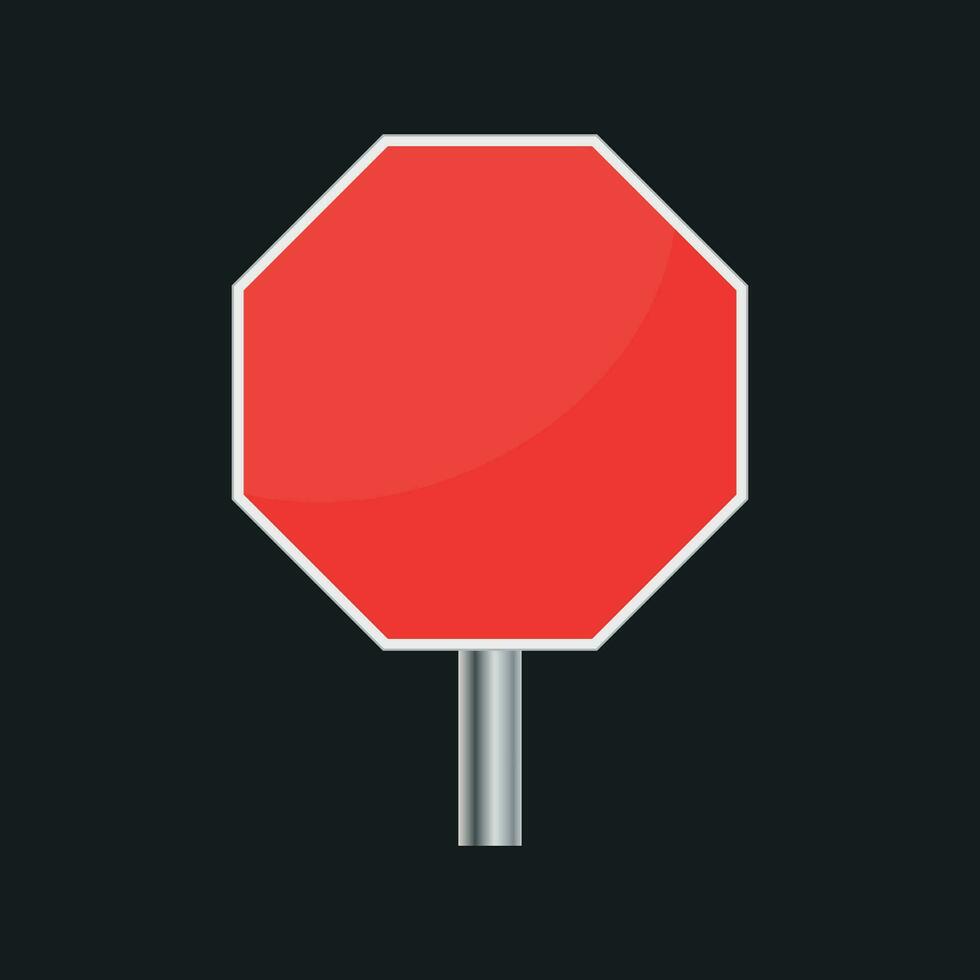 blanco rojo detener firmar vector icono. vacío peligro símbolo vector ilustración.