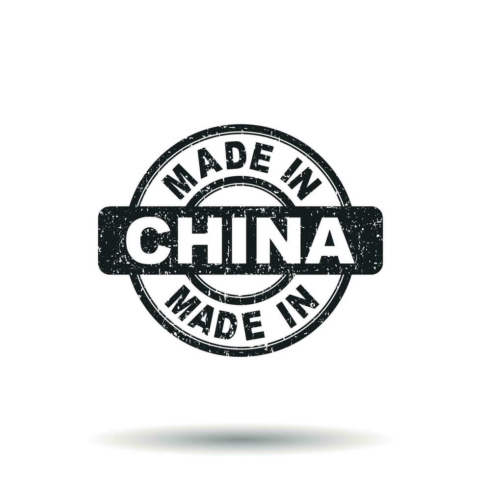 Made in China stamp. Vector illustration on white background