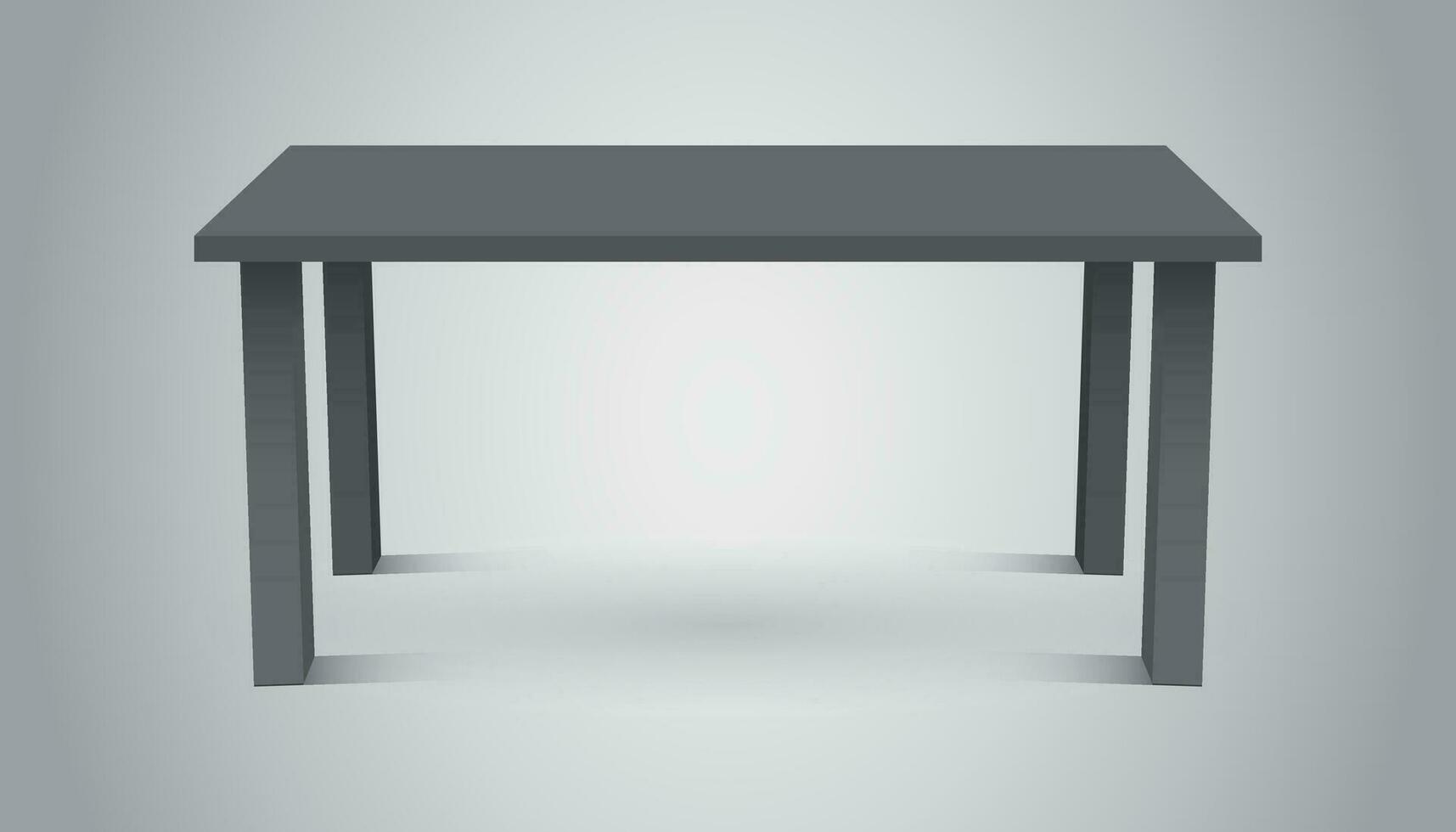 Vector 3d table for object presentation. Empty dark top table on gray background.