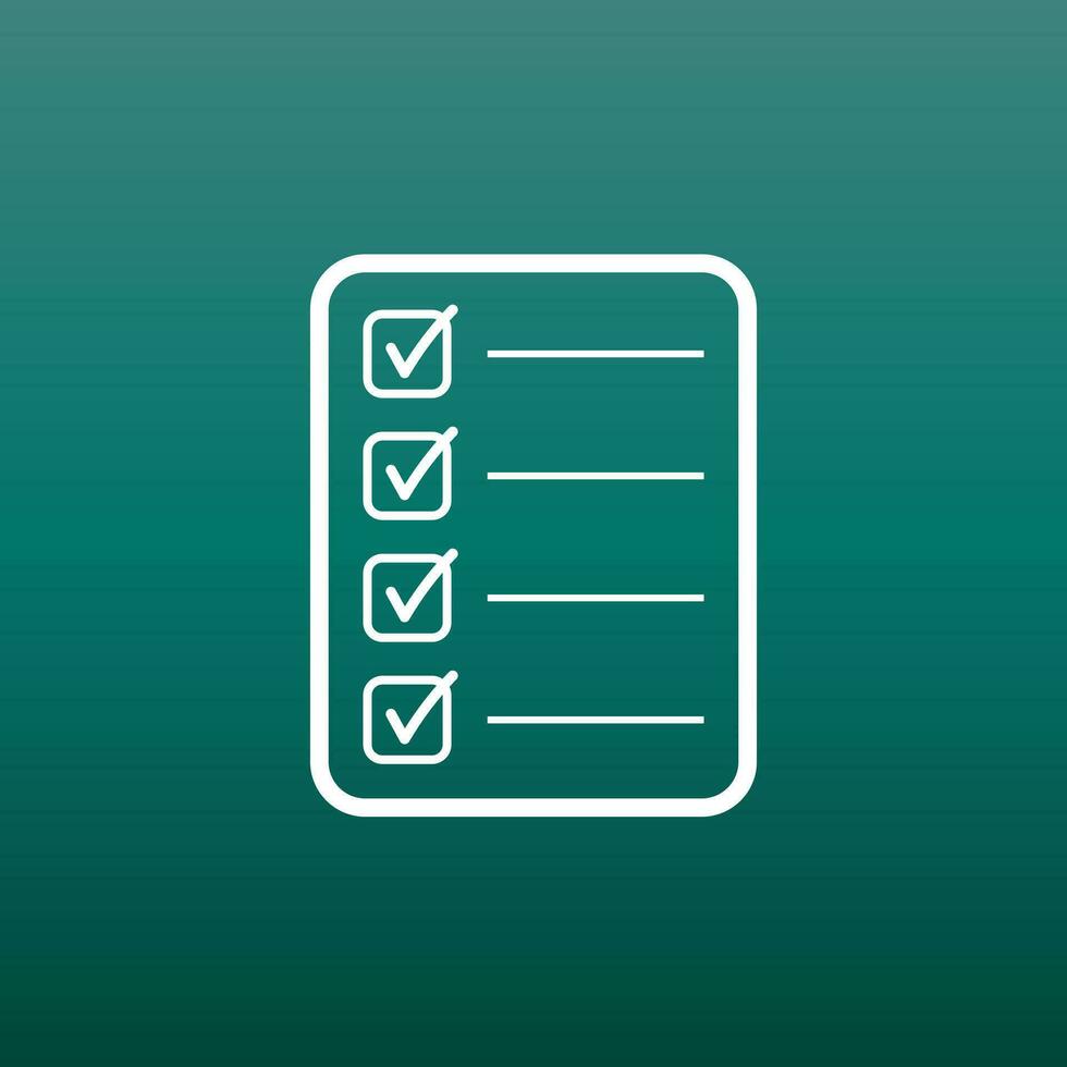 To do list icon. Checklist, task list vector illustration in flat style. Reminder concept icon on green background.