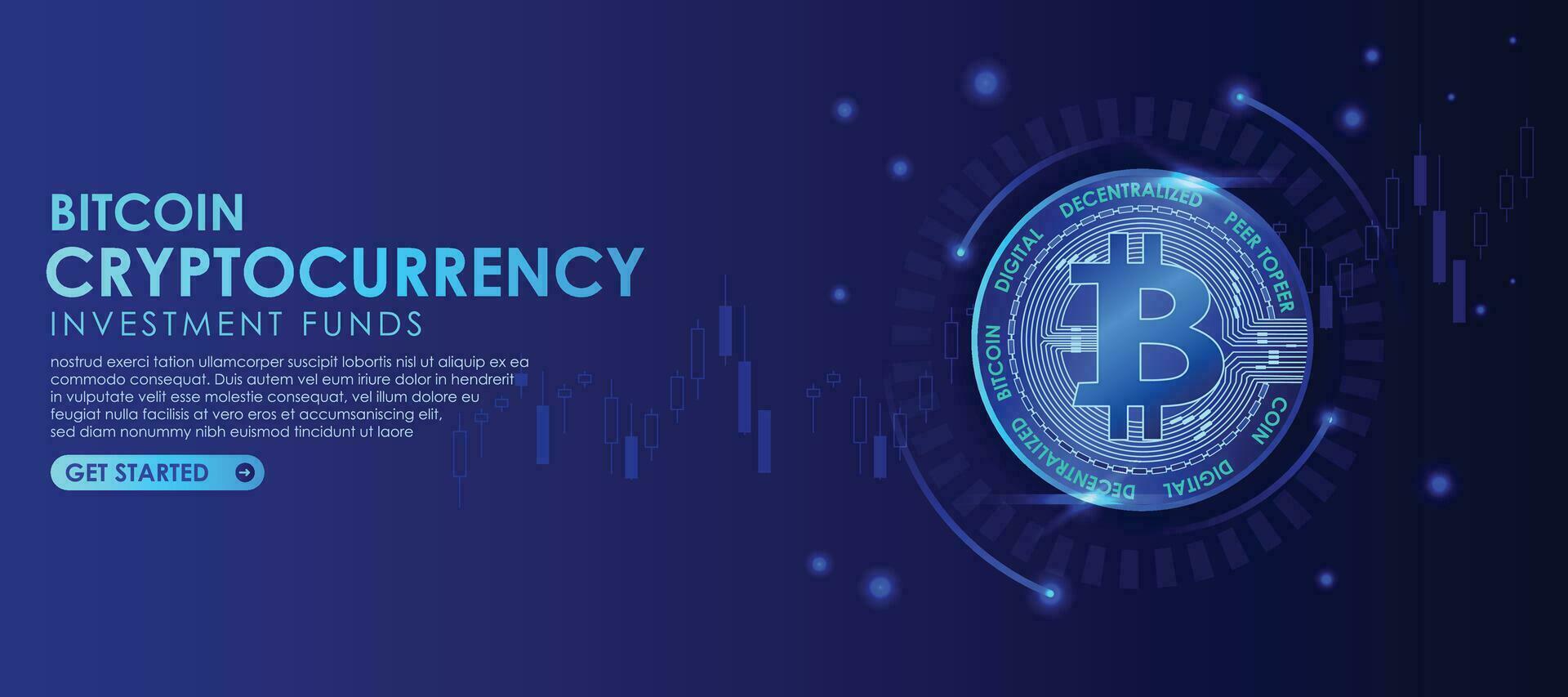 Bitcoin Cryptocurrency banner vector