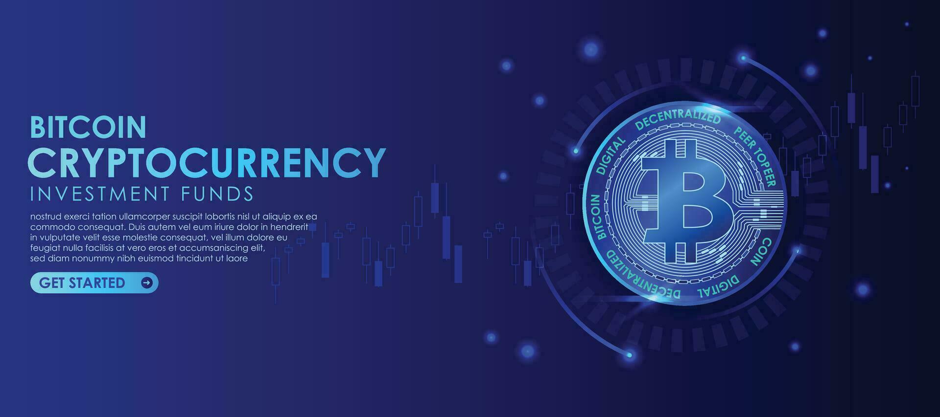 Bitcoin Cryptocurrency banner vector