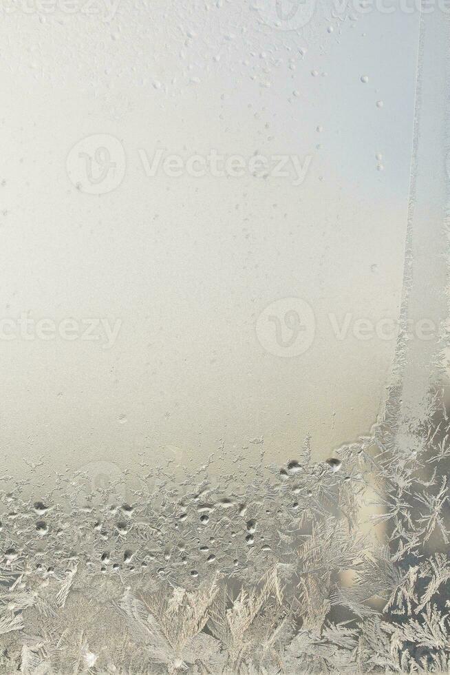 Frozen window glass photo