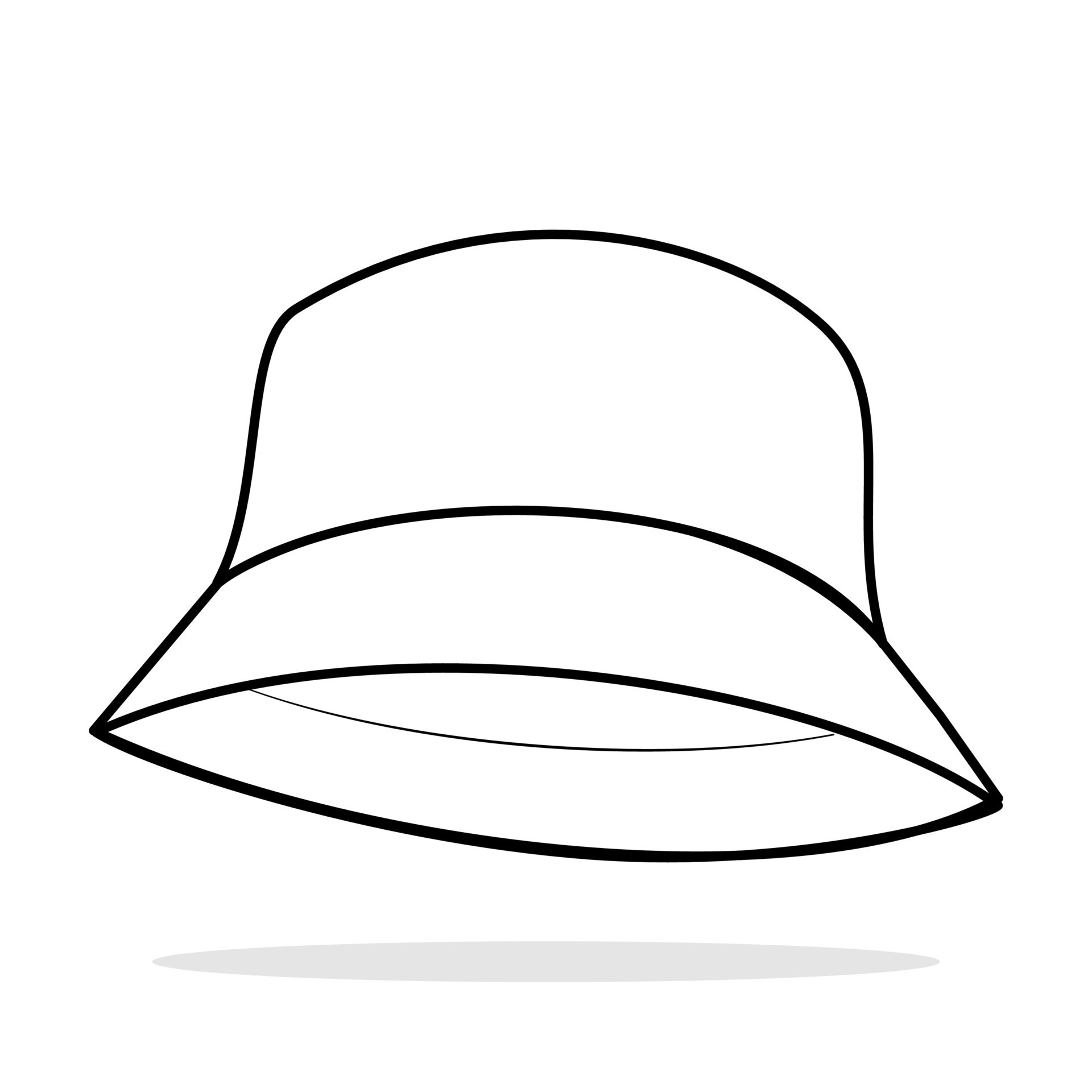 Bucket hat technical fashion illustration. hat template vector ...