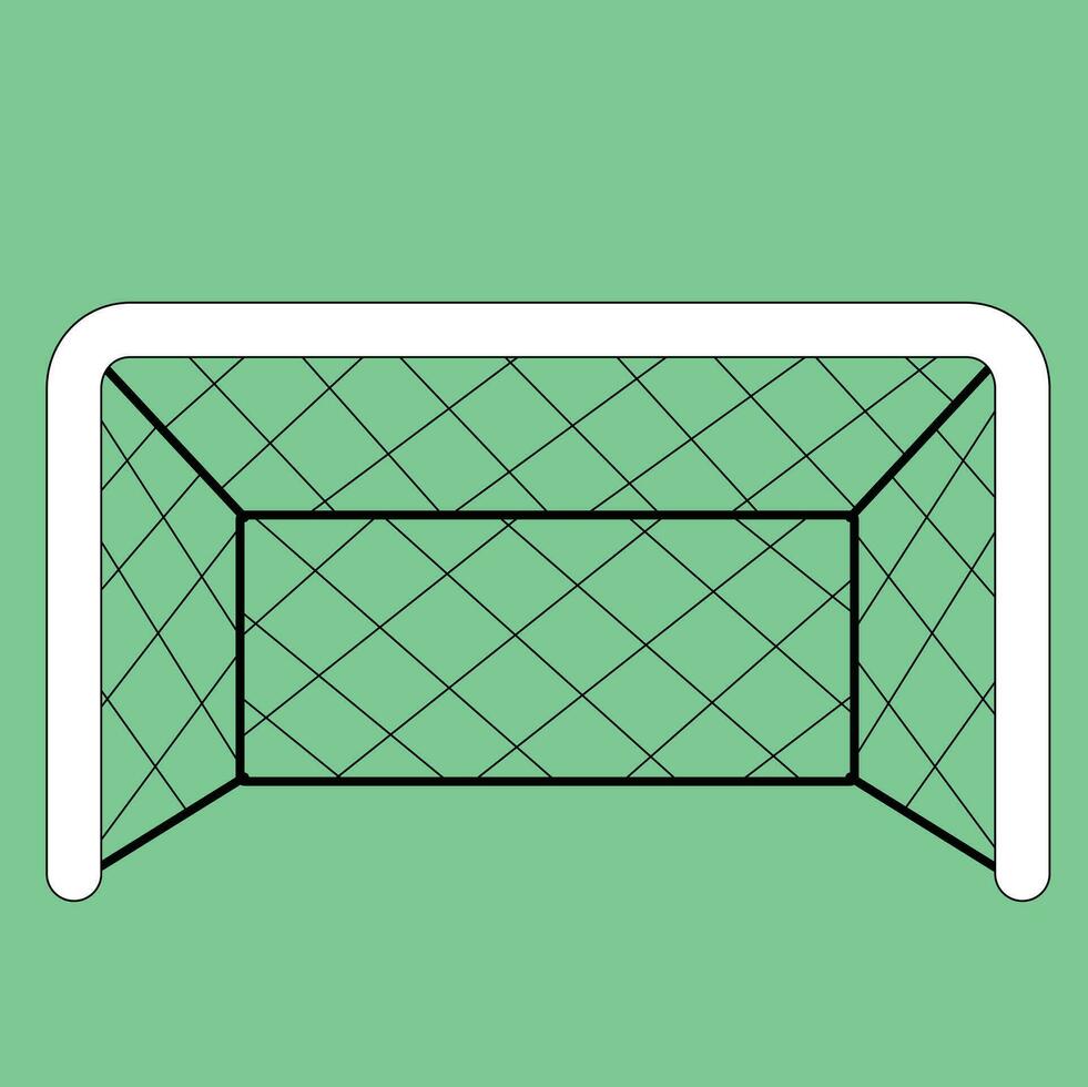 Goal Net Soccer Ball Football Sport Digital Stamp Outline Cartoon vector