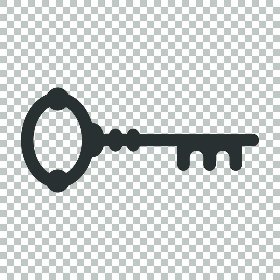 llave icono en plano estilo. acceso iniciar sesión vector ilustración en aislado antecedentes. contraseña llave negocio concepto.