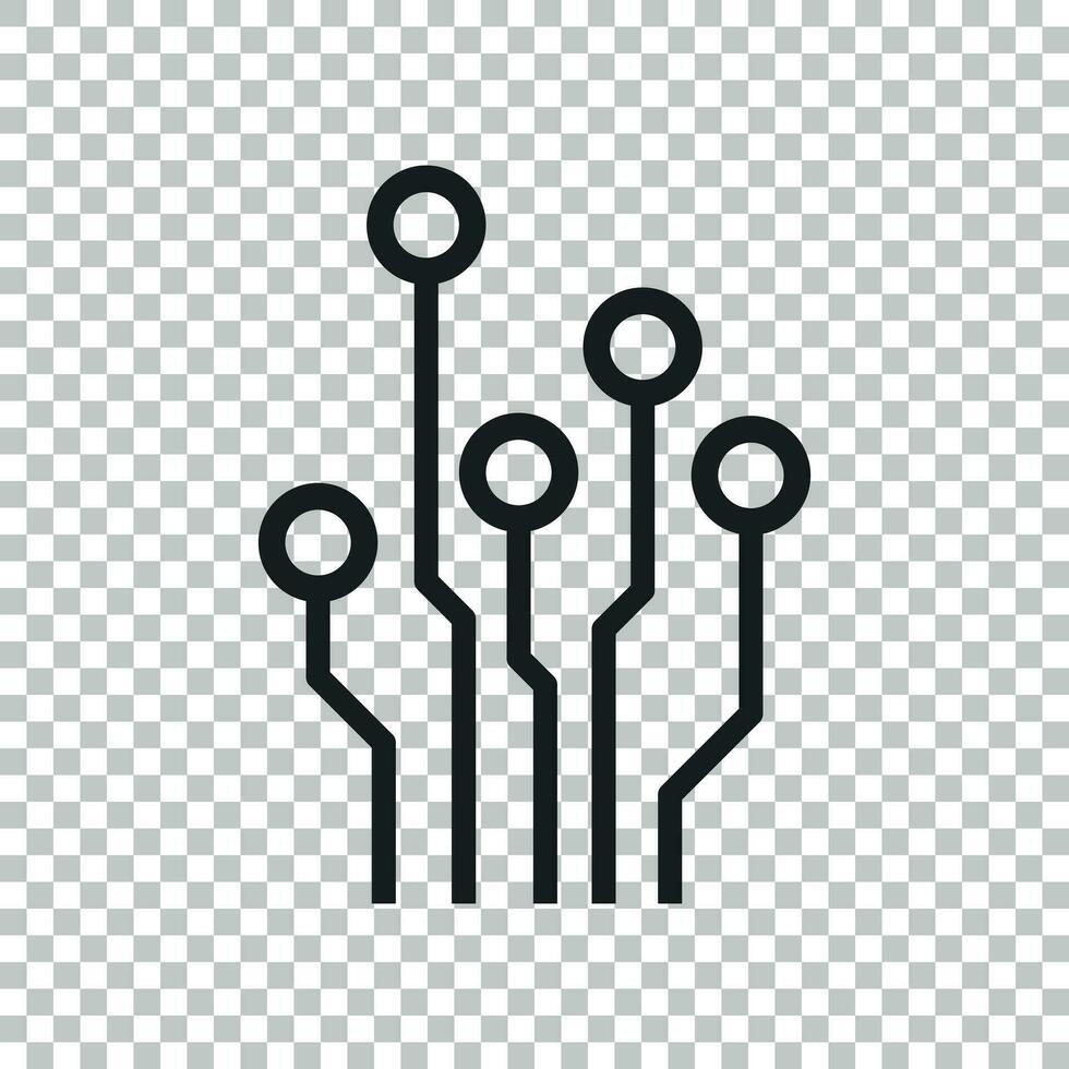 Circuit board icon. Technology scheme symbol flat vector illustration on isolated background.