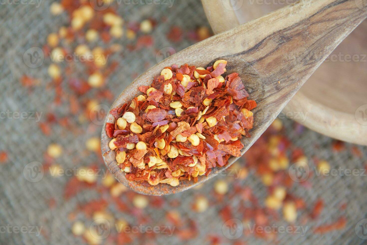 Dried red hot chili pepper photo