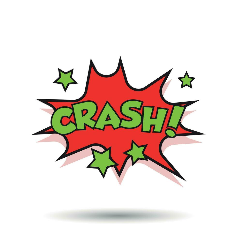 Crash comic sound effects. Sound bubble speech with word and comic cartoon expression sounds vector illustration.