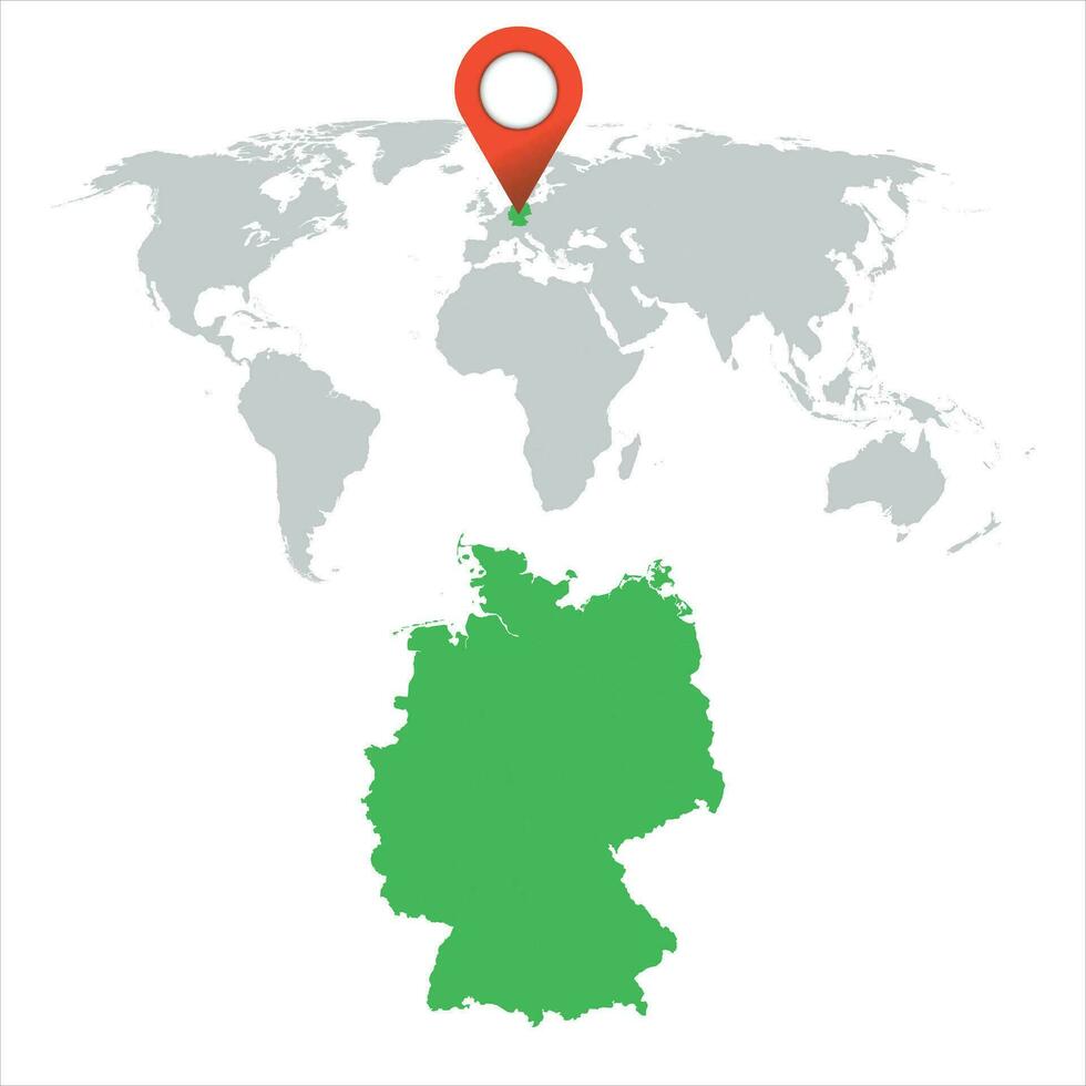 detallado mapa de Alemania y mundo mapa navegación colocar. plano vector ilustración.