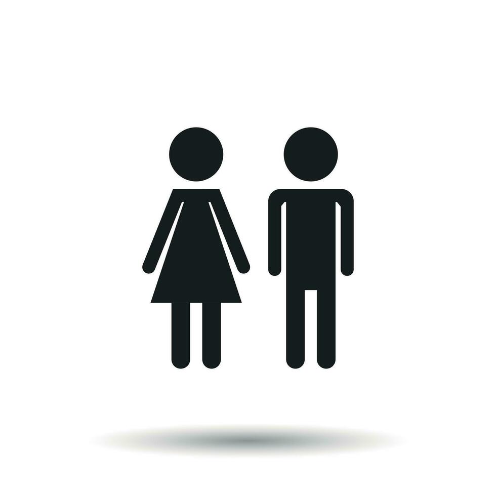 Vector man and woman icon on white background. Modern flat pictogram. Simple flat symbol for web site design.