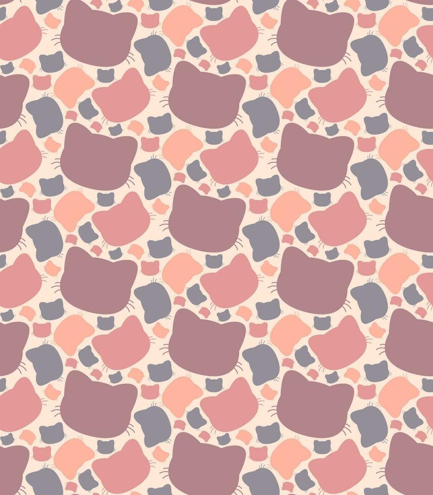 Abstract Kitty Shape Pattern Design vector