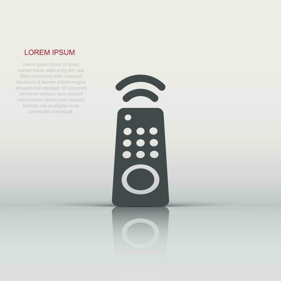 Tv remote icon in flat style. Television sign vector illustration on white isolated background. Broadcast business concept.