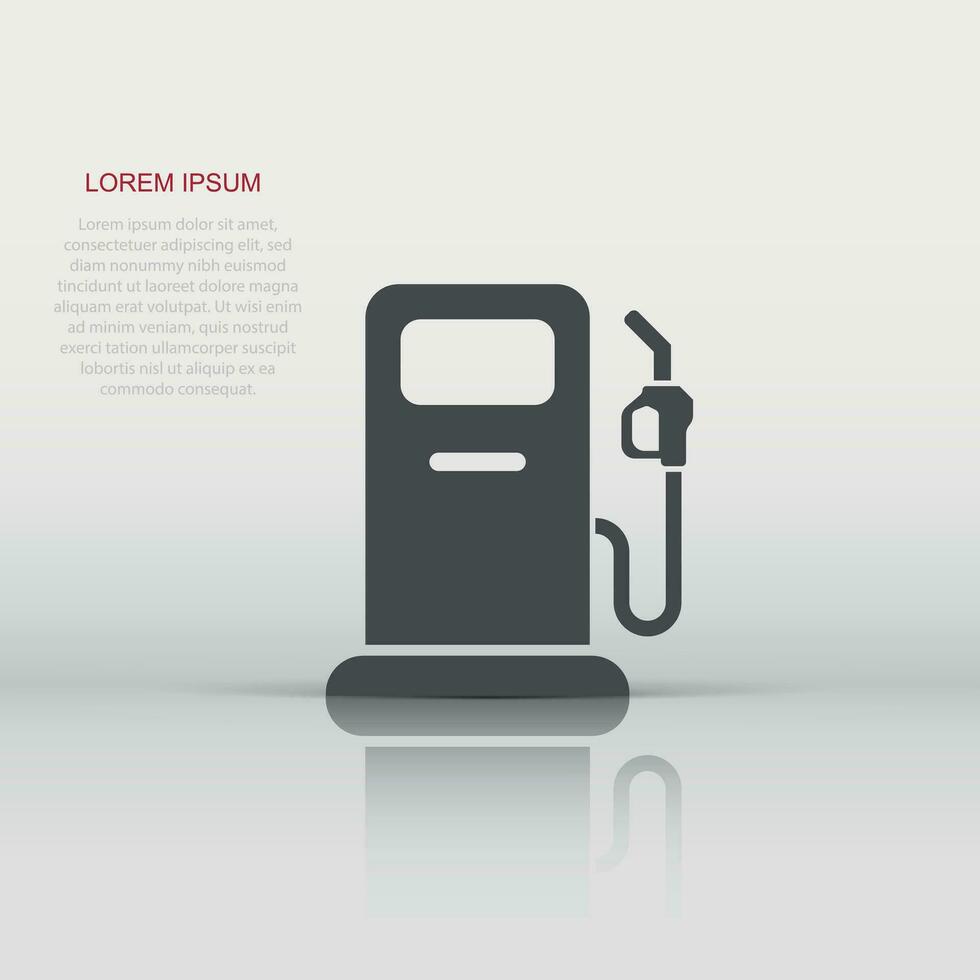 icono de bomba de combustible en estilo plano. Ilustración de vector de señal de gasolinera sobre fondo blanco aislado. concepto de negocio de gasolina.