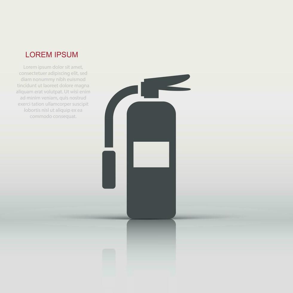 Extinguisher icon in flat style. Fire protection vector illustration on white isolated background. Emergency business concept.