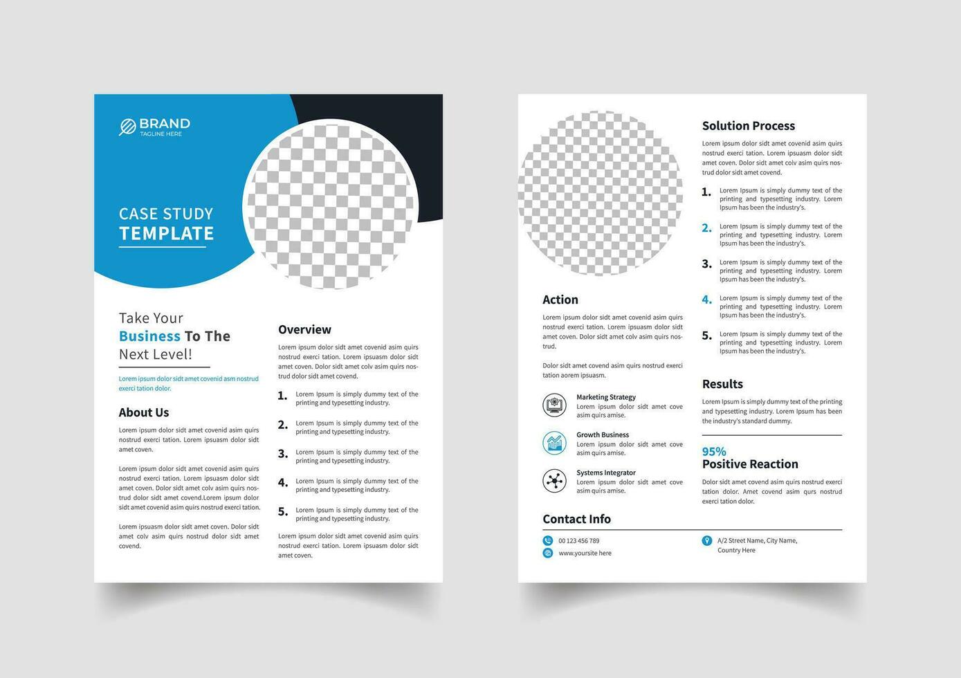 Creative case study template design vector