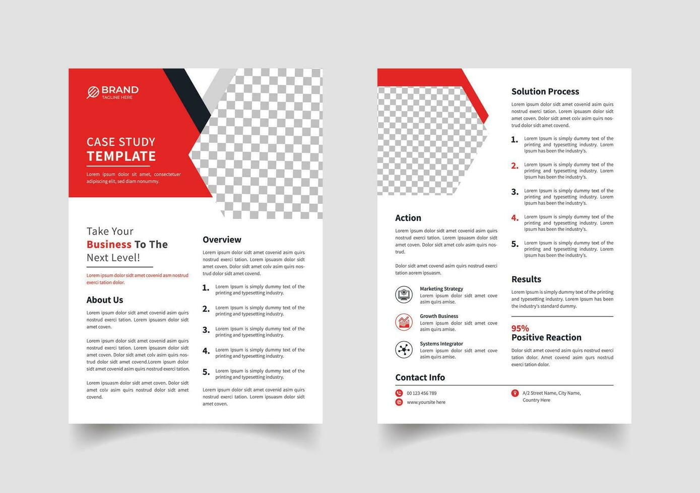Creative case study template design vector