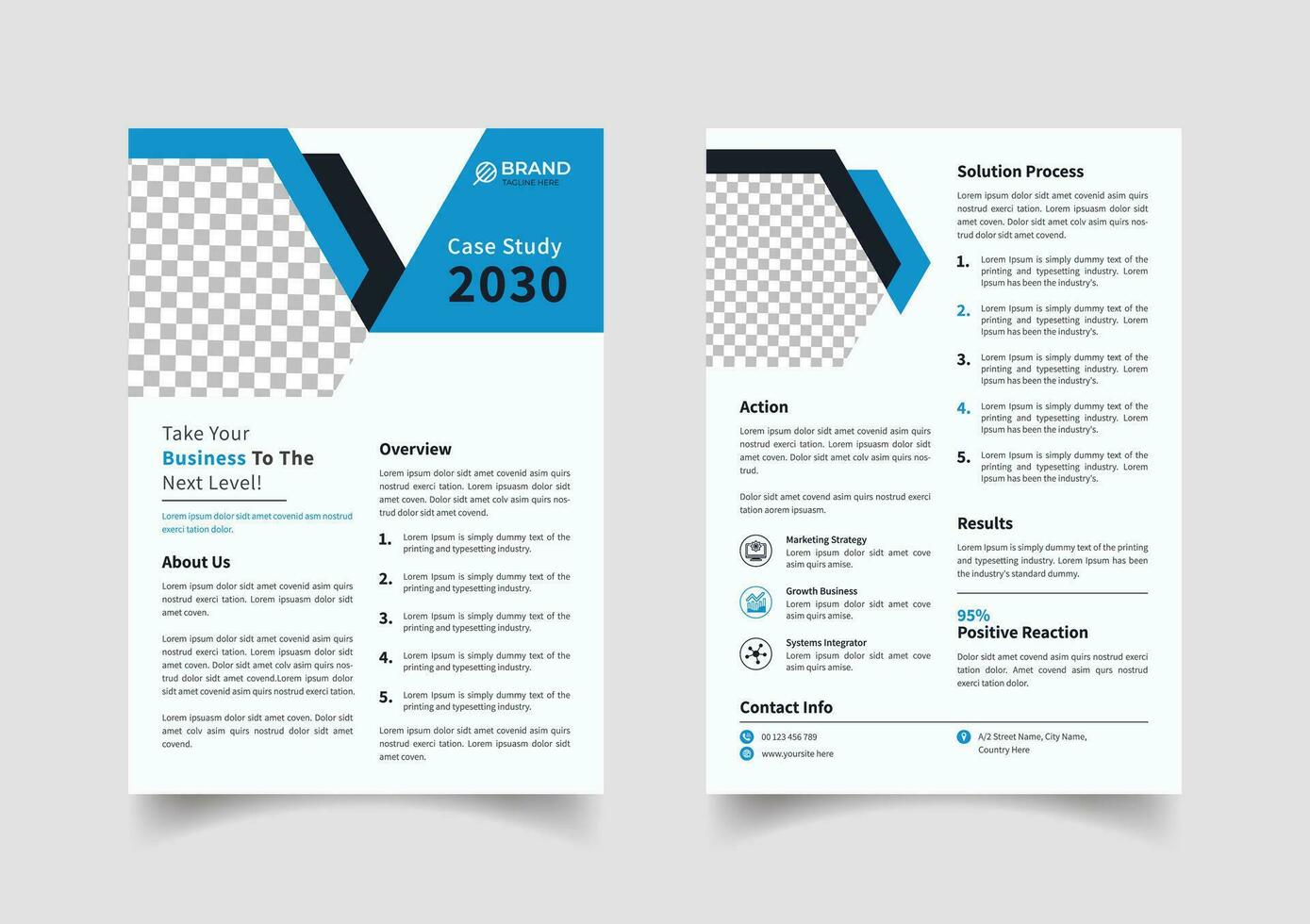 Creative case study template design vector