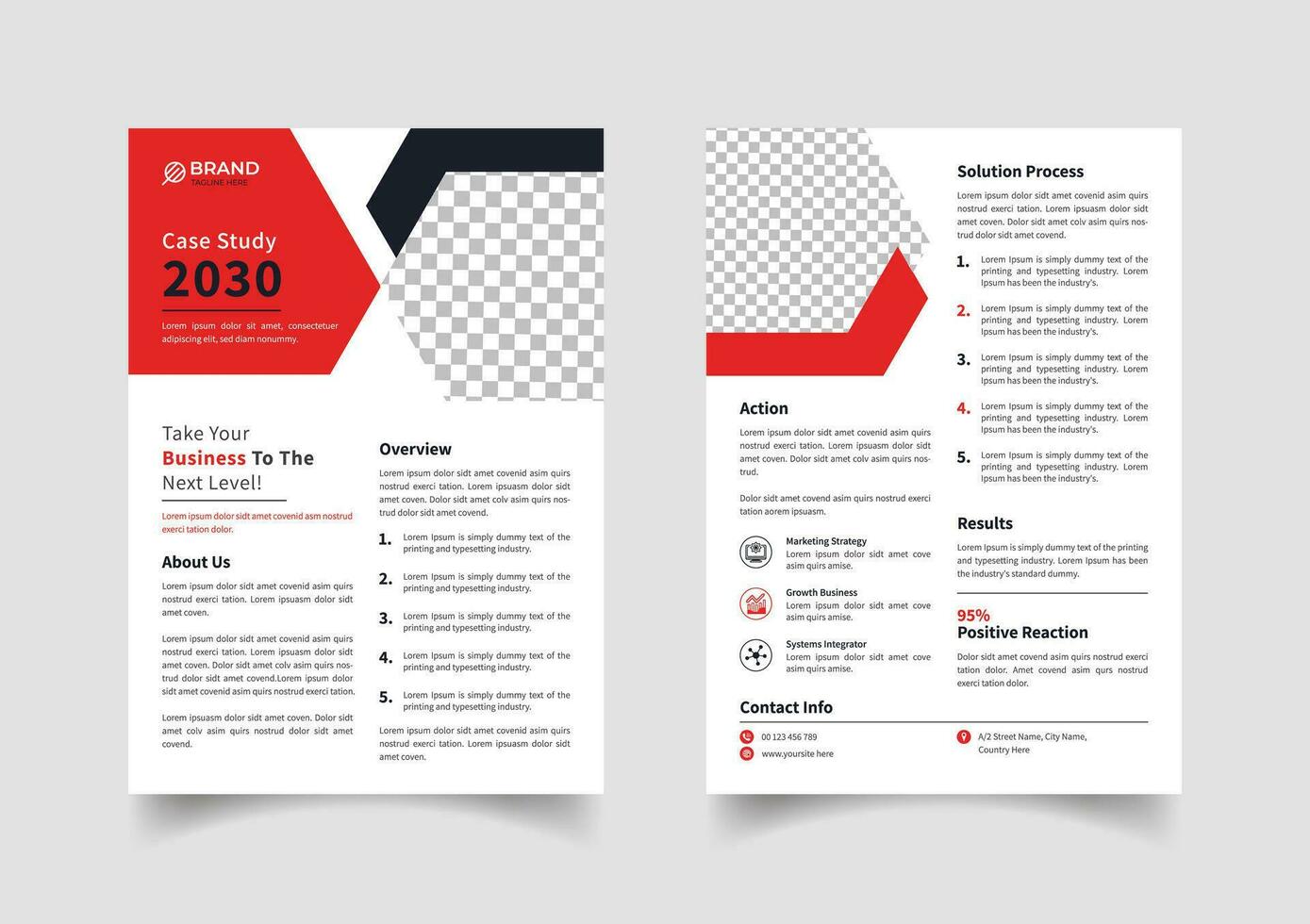 Creative case study template design vector