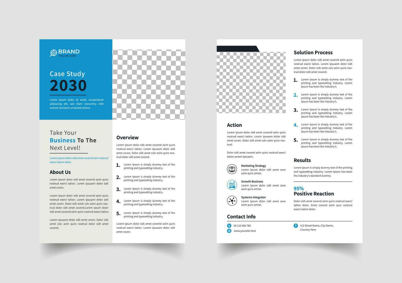 Creative case study template design vector