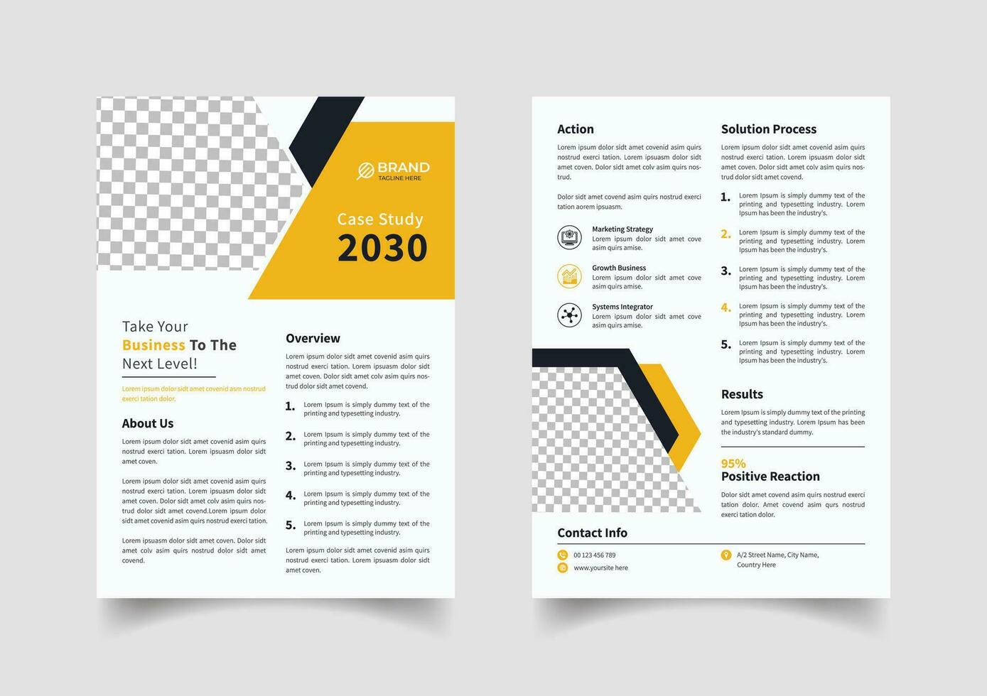 Creative case study template design vector