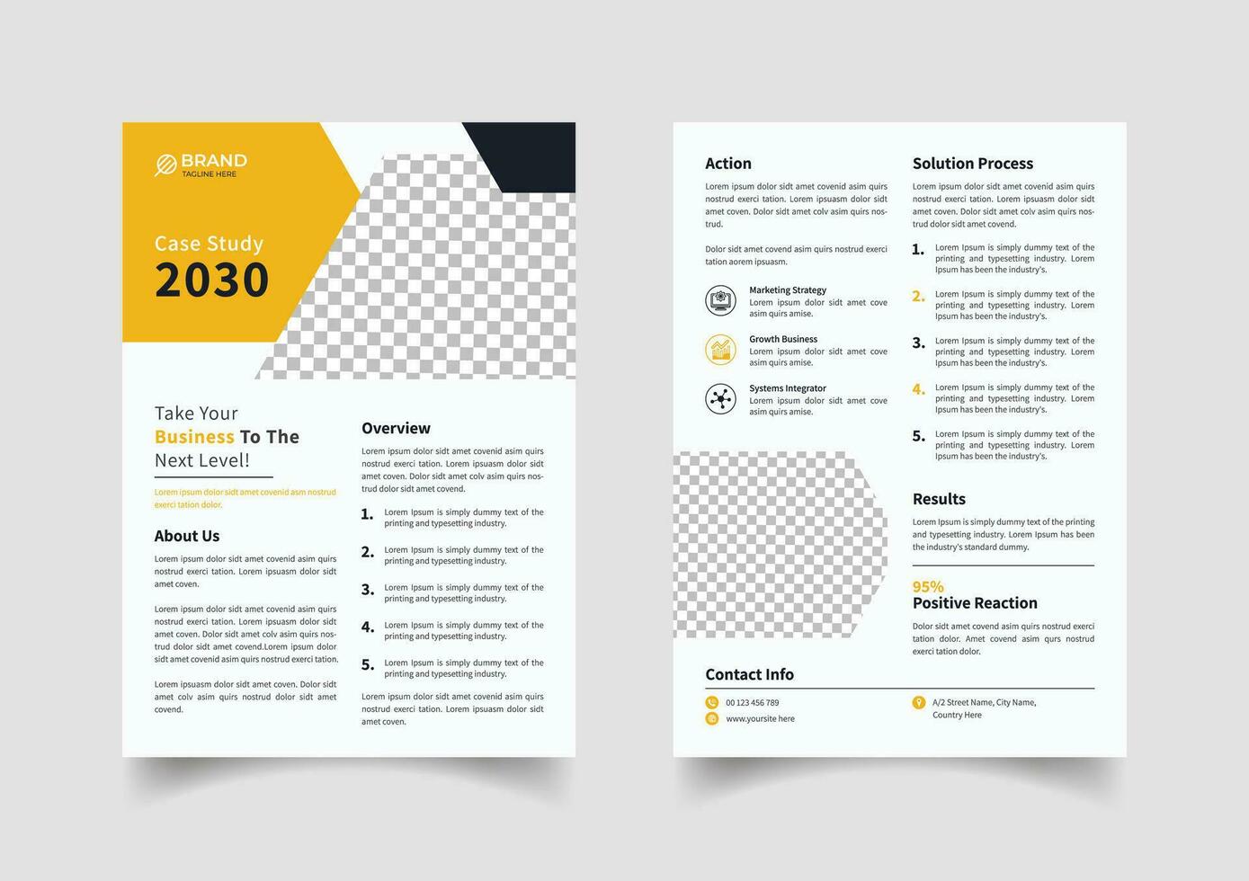 Creative case study template design vector