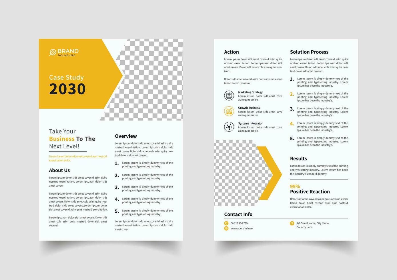 Creative case study template design vector